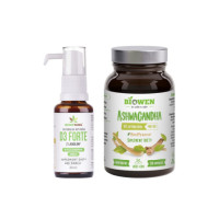Zestaw Ashwagandha 400mg + witamina D3 w BIO oleju konopnym