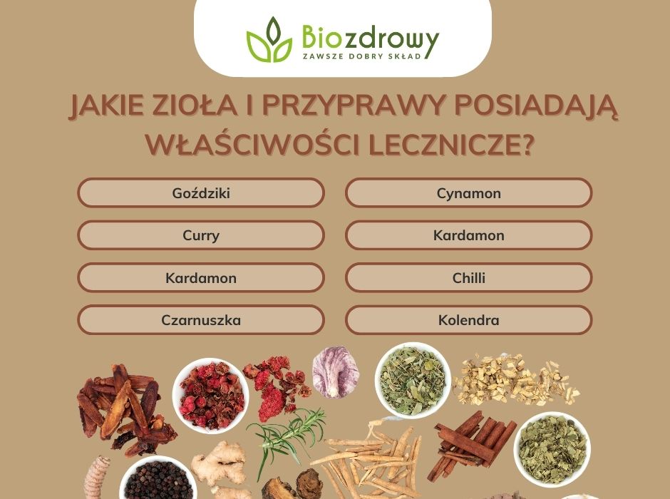 Jakie zioła i przyprawy posiadają właściwości lecznicze - infografika