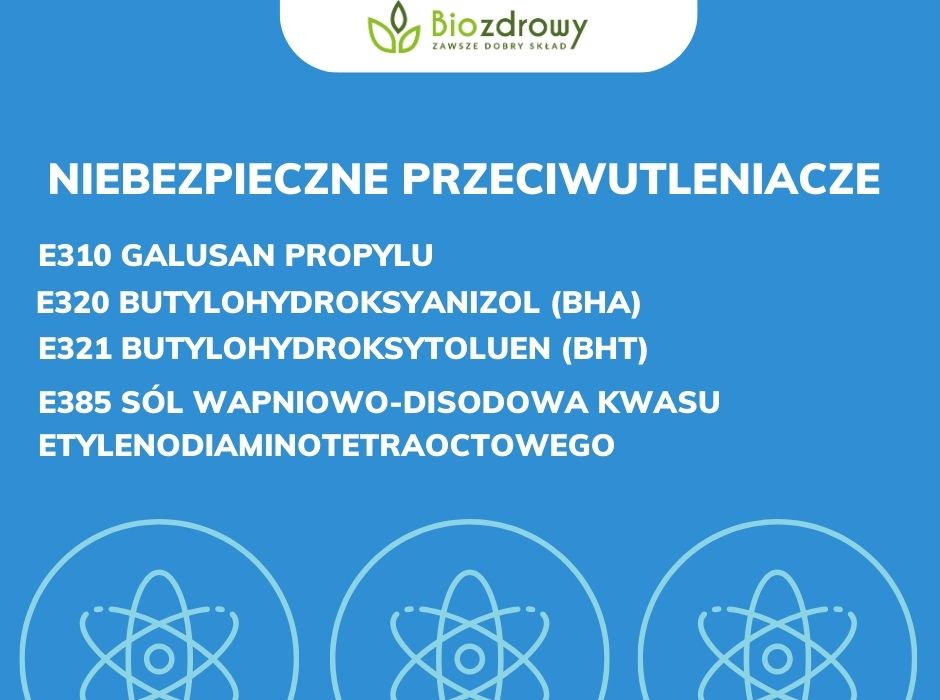 Niebezpieczne przeciwutleniacze - infografika