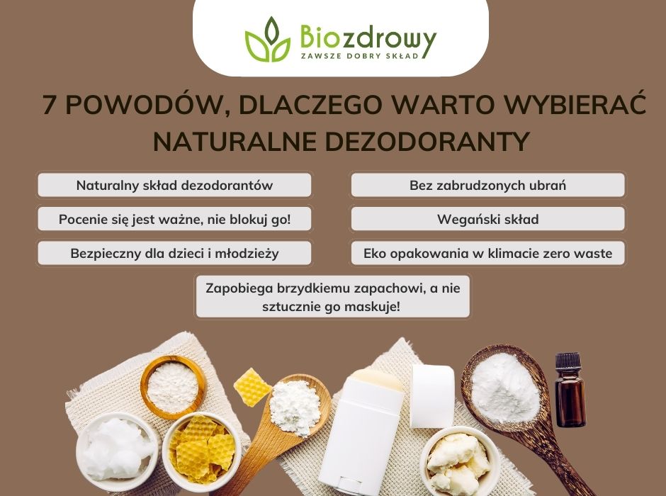_7 powodów, dlaczego warto wybierać naturalne dezodoranty - infografika