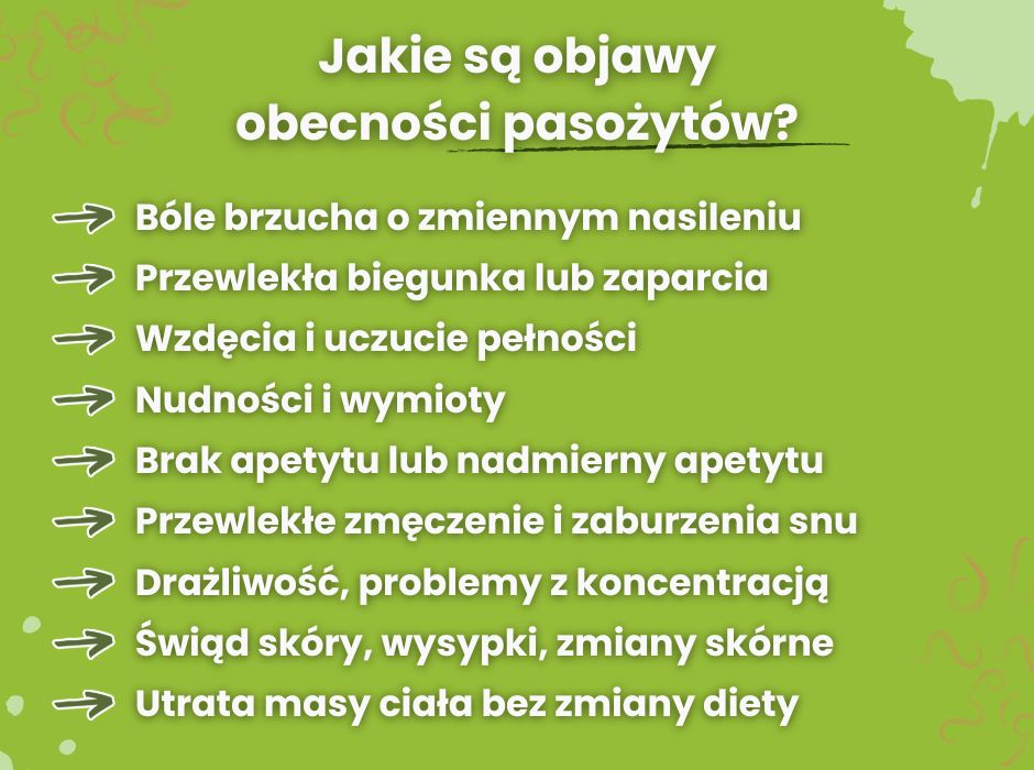Pasożyty objawy - infografika