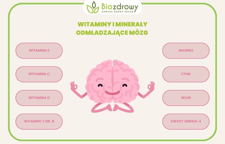 infografika witaminy i minerały odmładzające mózg