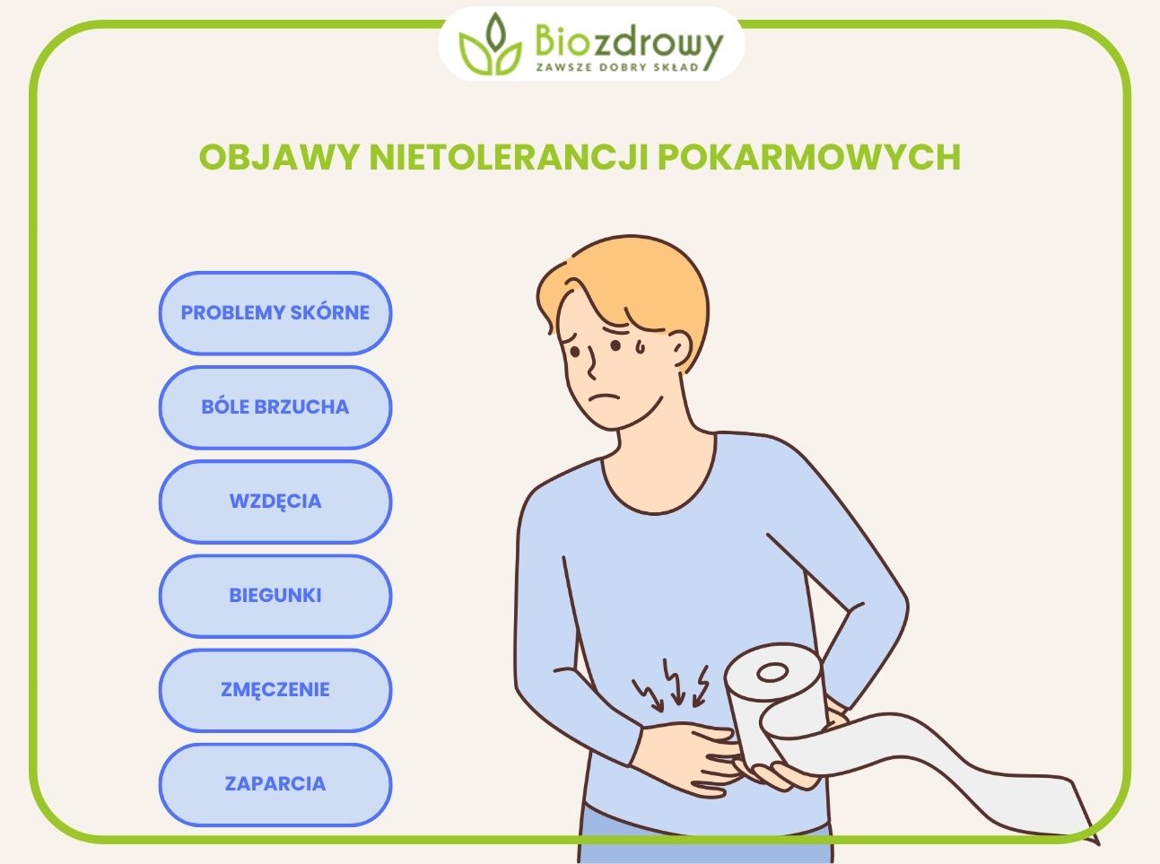 infografika nietolerancje pokarmowe objawy