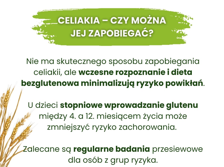 Czy da się zapobiegać celiakii - infografika