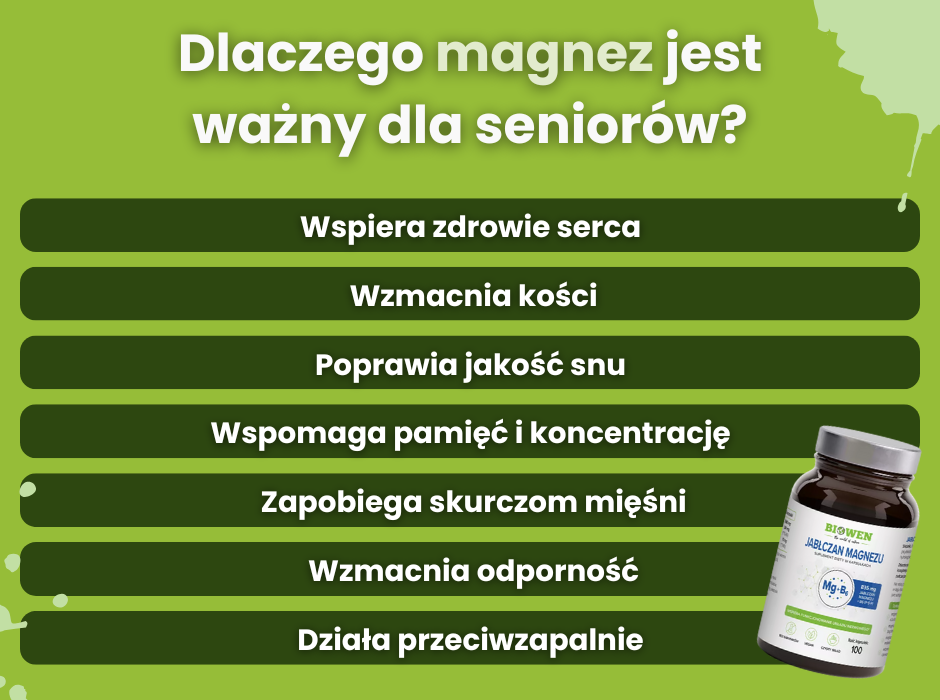 Dlaczego magnez jest ważny dla seniorów? - infografika