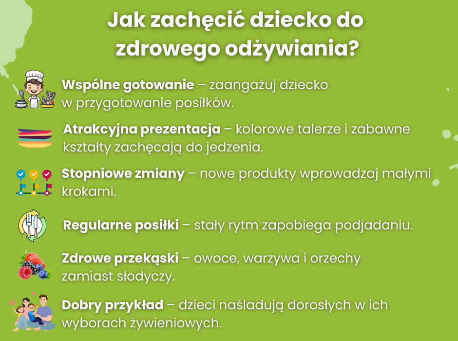 Jak zachęcić dziecko do zdrowego odżywania? - infografika