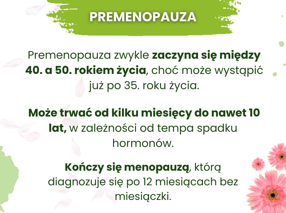 Premenopauza - infografika