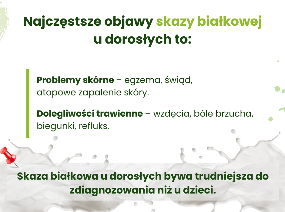 Skaza białkowa u dorosłych - infografika