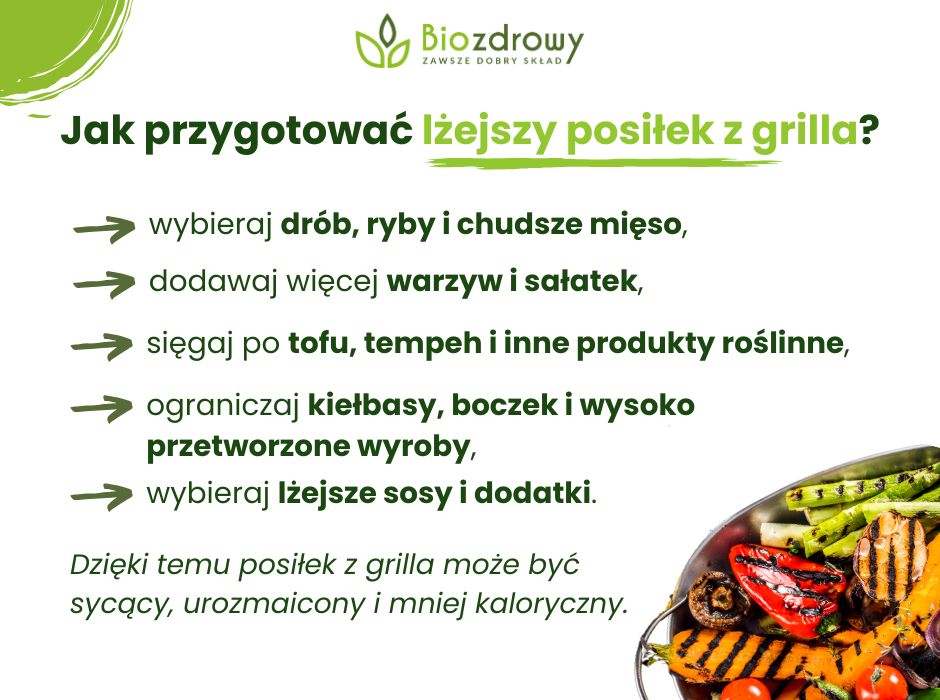 Jak przygotować lżejszy posiłek z grilla - infografika