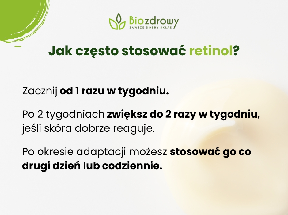 Jak często stosować retinol? - infografika